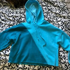 Blue hoodie crop top